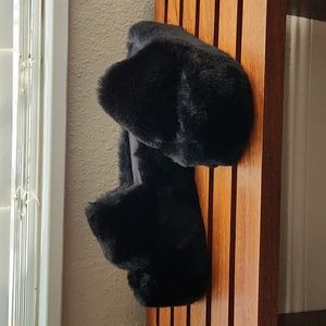 Platform fur slippers